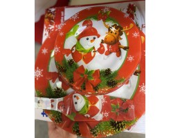Коледен стъклен сервиз 8 части снимка